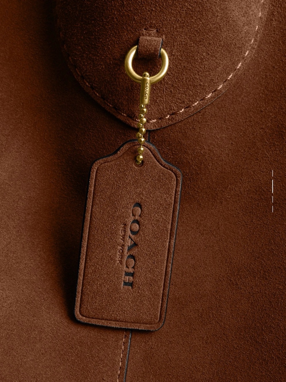 Coach Suede Shoulder Bag in Chestnut Brown - Picture 9 of 11